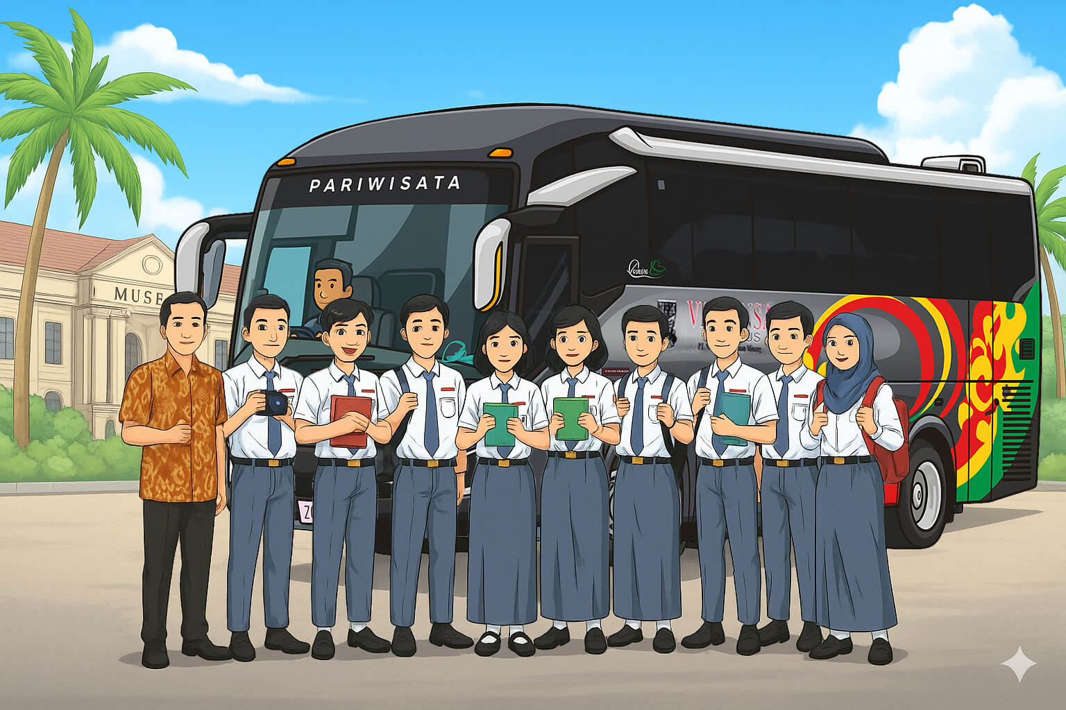 charter bus pariwisata